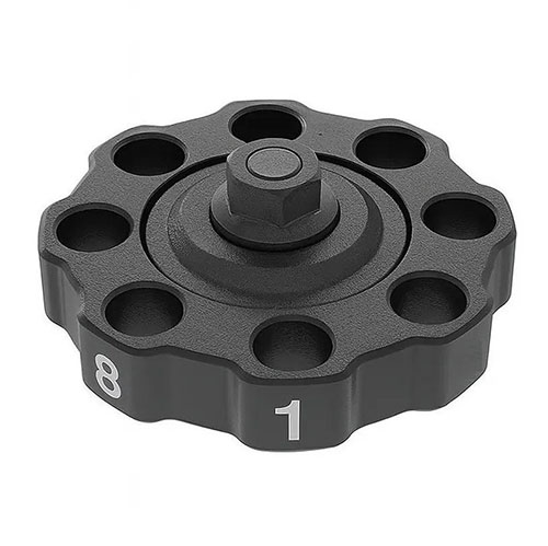 FRANKFORD ARSENALin Precision Turret Press Spare Turret tarjoaa erinomaisen tarkkuuden ja joustavuuden, mikä helpottaa latausprosessia ja parantaa tuloksia.