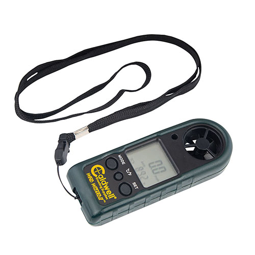 Caldwell® Wind Wizard II on kompakti ja kannettava tuulenmittari, joka lukee tuulen nopeuden ja lämpötilan, ja se on helppo käyttää jopa hanskat kädessä.