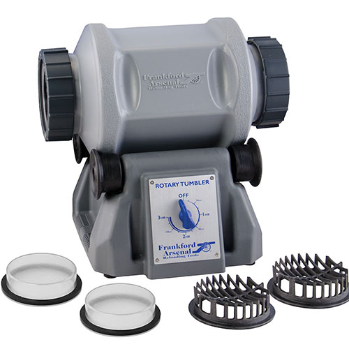 Frankford Arsenal® Platinum Series Rotary Tumbler 7L puhdistaa brassit tehokkaasti ruostumattomalla teräksellä, jopa 1000 .223 brassia kerralla.