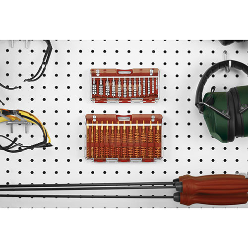 Tipton Ultra Jag / Brush Set sisältää 13 kaliberikohtaista harjaa, jotka on pakattu kestävässä laatikossa. Sopii .17 - .45 kaliberille ja jagsit 8-32 kierteellä.