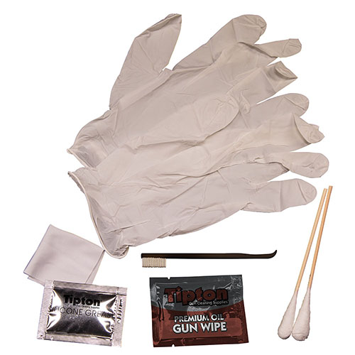 Tipton Handgun Field Cleaning Kit on täydellinen valinta kaikille ampujille, sillä se puhdistaa .380-.45 kaliiperin pistoolit ja on helppo säilyttää.