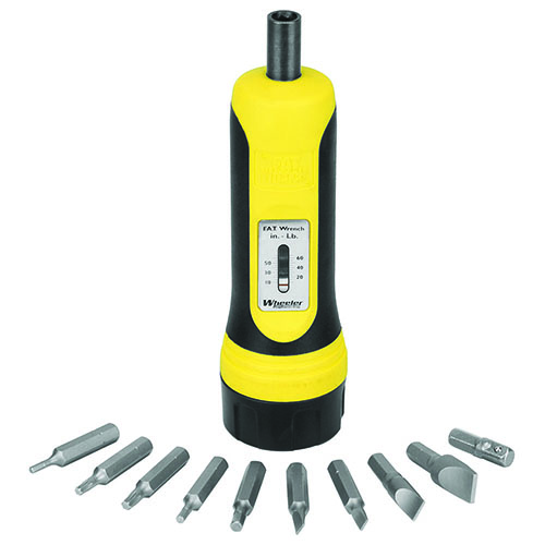 Wheelerin FAT Wrench® takaa tarkkuuden jokaisessa ruuvissa! Tämä käsikäyttöinen momenttiavain varmistaa toistettavat ja tarkat momenttiasetukset aseesi ruuveille.
