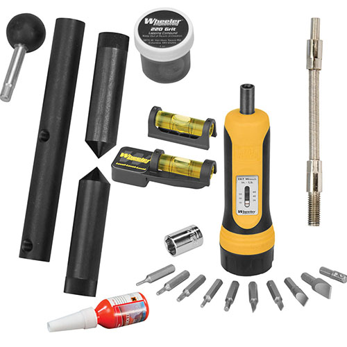 Wheeler® Scope Mounting Kit takaa tarkan kohdistamisen, tason ja kiinnityksen. Mukana Alignment ja lapping bars sekä F.A.T. Wrench® tarkkuusmomenttiin.