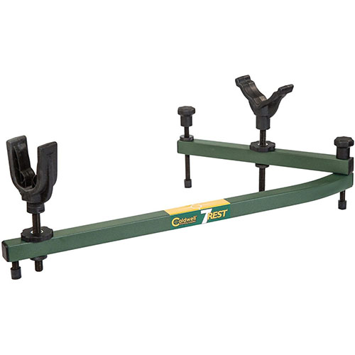 Caldwell 7-Rest™ tarjoaa erinomaisen vakauden, säädettävyyden ja ambidextrous-käytön, sekä suojaa aseesi osia kuljetuksen aikana.