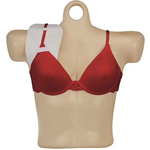 Caldwell Hidden Comfort Recoil Shield on suunniteltu naisten käyttöön, se tarjoaa patentoitua iskusuojelua ja kiinnittyy helposti rintaliiveihin ilman vaatteiden riisumista.