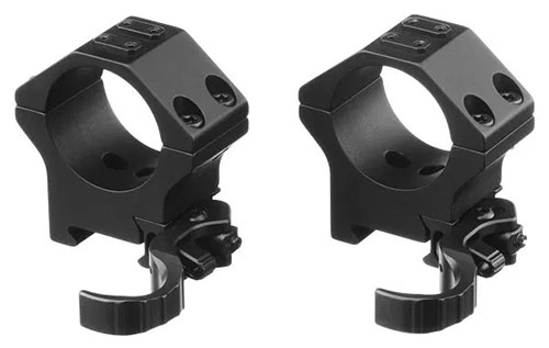 ERATAC Two-Piece Ring Mounts, 34 mm, H 25 mm, tarjoavat kestävästä alumiinista valmistetun rakenteen, nopean kiinnitysjärjestelmän ja säädettävän rail tensionin.