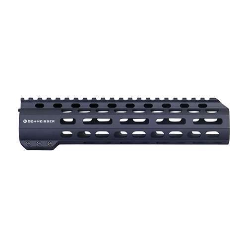 SCHMEISSER Handguard Free Float M-Lok yhdistää kevyen alumiinin ja teräksiset kierteet, tarjoten erinomaisen vakauden, tyylikkään muotoilun ja monipuoliset M-Lok-liitännät.