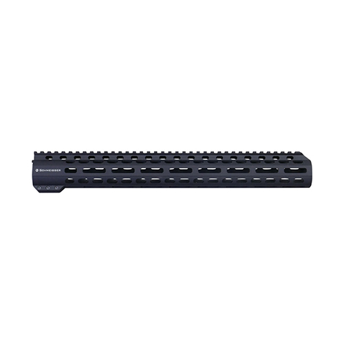 SCHMEISSER Handguard Free Float M-Lok yhdistää laadukkaan alumiinin ja teräksen, tarjoten erinomaisen vakauden, tyylikkään Slim-Line muotoilun ja M-Lok liitännät.