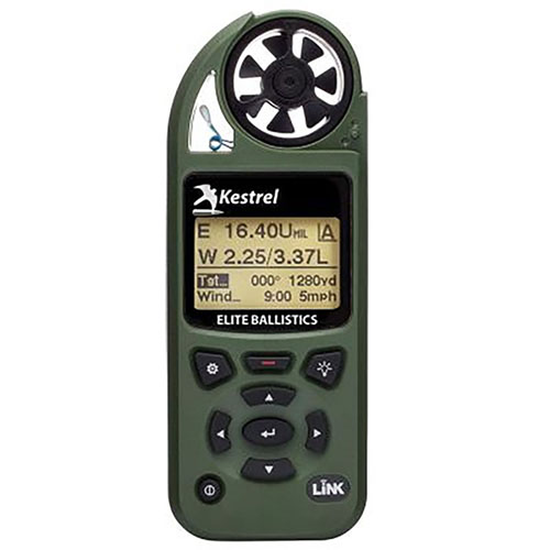 Kestrel 5700 Elite mittaa 15 ympäristöparametria, tarjoaa Bluetooth LiNK -yhteyden, sekä tarkat G1/G7 ballistiset koeffit pitkän matkan ampumiseen.