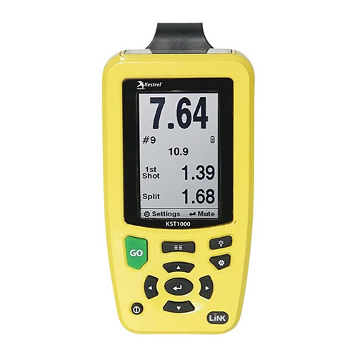 KST1000 Shot Timer on kestävä ja monipuolinen valinta ampujille, jossa on mukautettavat asetukset, kaksipuoliset näytöt ja Bluetooth-yhteys.