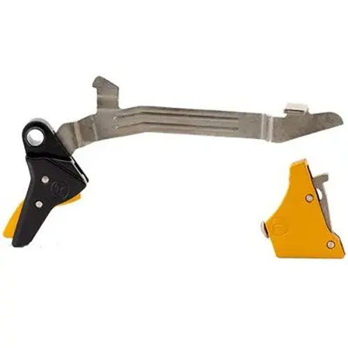 Timney Alpha Competition UBK tarjoaa kevyen 2.5-3 lbs liipaisun, kestäviä osia ja sujuvan tuntuman, säilyttäen GLOCK-järjestelmän luotettavuuden.