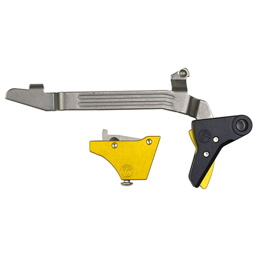 TIMNEY GLOCK TRIGGERS, 3 lb vetopaino, tarjoaa huipputason tarkkuuden ja reaktionopeuden Glock Gen 3-4 -malleille, kuten G20, G21, G29, G30, G40 ja G41.