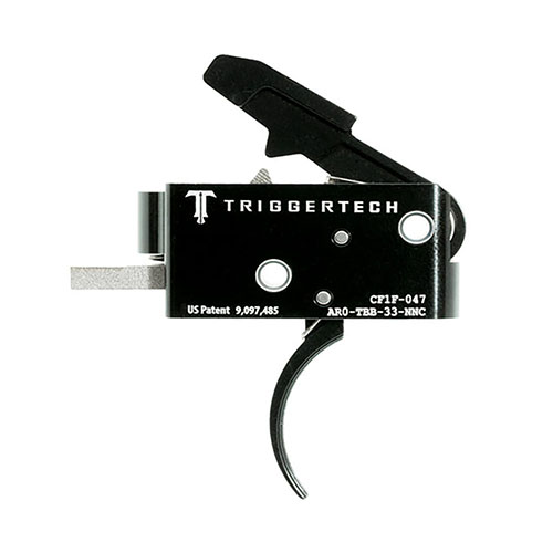 TRIGGERTECH AR15 - Black Competitive Curved tarjoaa Frictionless Release Technology™, lyhyen kaksivaiheisen toiminnan ja erinomaisen luotettavuuden kaikissa olosuhteissa.