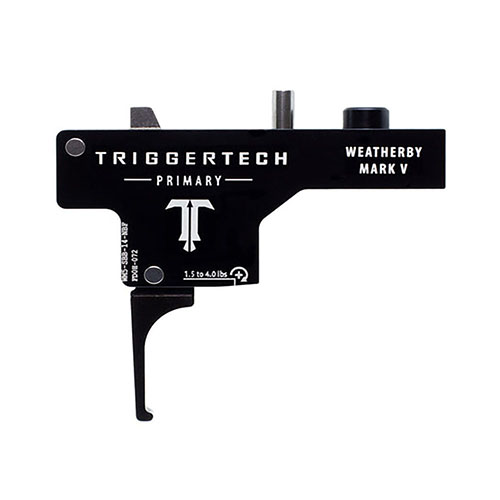 TriggerTech Weatherby Mark V Primary - Suora Litteä (PVD Black) tarjoaa nollakäynnistys, lyhyen liikkeen ja luotettavuutta kaikissa olosuhteissa.