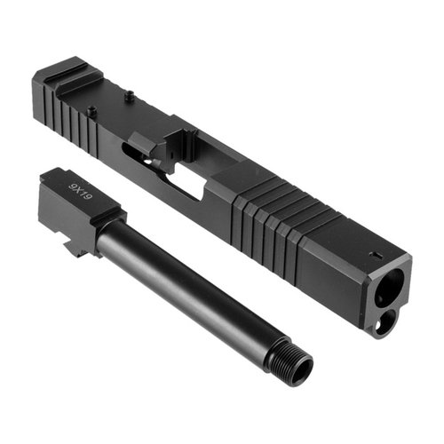 Brownells Glock® 19LS RMR Slide & Barrel Kit tarjoaa räätälöitävän, tarkan ja kevyen liukusysteemin, joka sopii Gen3-kehyksiin ja sisältää optisen leikkauksen.