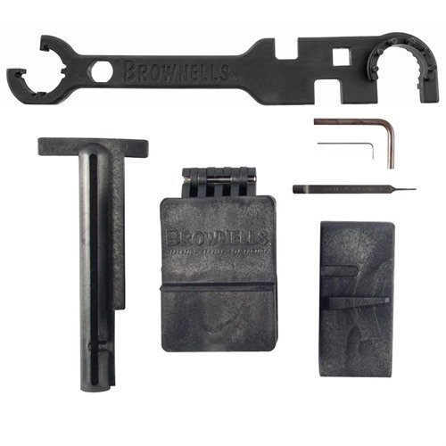 Brownells AR-15/M16 Critical Tools Kit sisältää kaikki olennaiset työkalut AR-15:n rakentamiseen, muokkaamiseen ja huoltamiseen, varmistaen tehokkuuden ja luotettavuuden.
