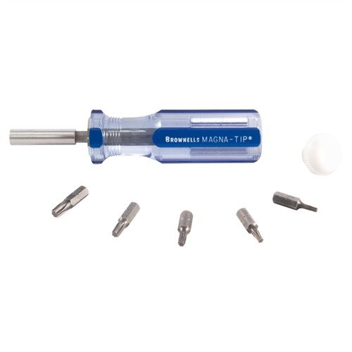 MAGNA-TIP® TACTICAL/LE FIELD TORX® KIT on kompakti ja monipuolinen työkalu, joka sisältää viisi tarkasti valmistettua Torx-bittiä ja sisäänrakennetun bittitilan.