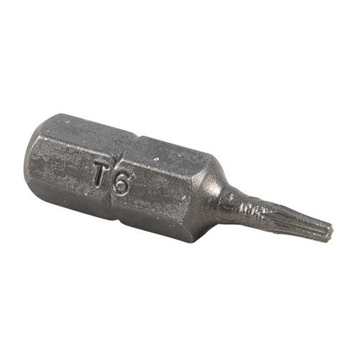 TORX® BITS - T6 ovat täydellinen valinta tarkkuustyöhön, kuten kiikarin renkaiden ja muiden laitteiden asentamiseen. Setti sisältää kymmenen 1" pitkää bitin.