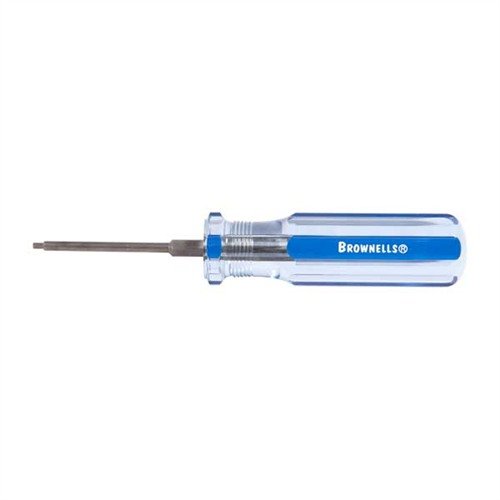 Brownells Allen Head Fixed-Blade Screwdrivers tarjoavat erinomaisen hallinnan, kestäviä kovametallivarsia ja ergonomiset kahvat tarkkuustöihin aseiden huollossa.
