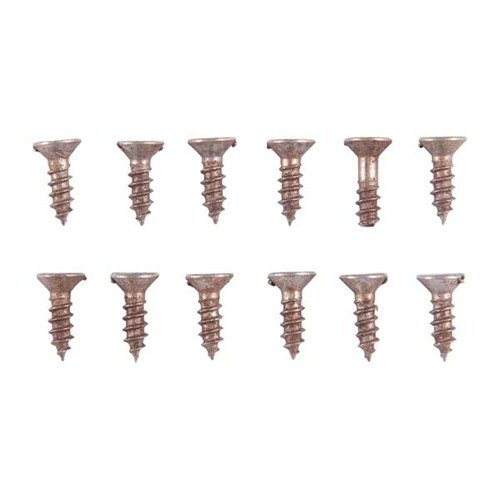 Unplated steel flat head wood screw kit, jossa 12 kpl 4x3/8