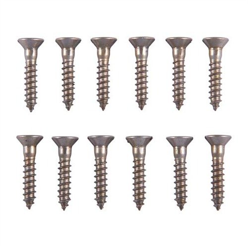 Unplated steel flat head wood screw kit, jossa 12 erikokoista ruuvia. Voidaan browna, bluuata tai pinnoittaa ilman hiontaa. Kätevä säilytysboksi.