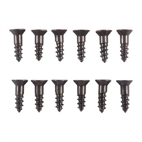 Unplated steel flat head wood screw kit, jossa voit brownaa tai bluuata ruuvit ilman hiontaa. 12 erikokoista ruuvia kätevässä laatikossa.