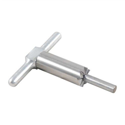 Hardened steel 90° Muzzle Facing Cutter tasoittaa ja korjaa aseen suut, mukana kahva ja yksi pilotti, vaihdettavat pilotit eri kaliibereille.