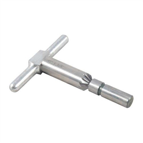 45° chamfering cutter parantaa tarkkuutta ja nopeuttaa lataamista revolvereissa, mukana terä, kahva ja yksi pilot, kaikki kätevässä muovikotelossa.