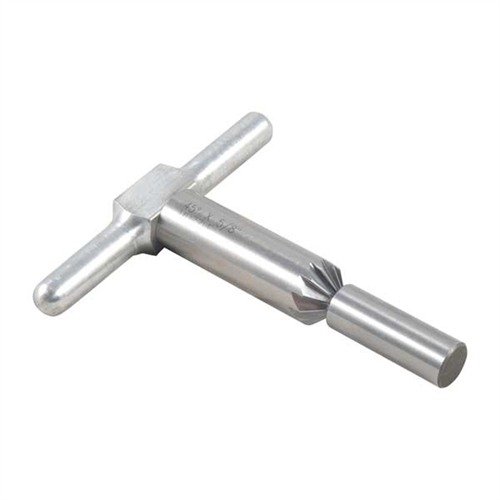 45° chamfering cutter poistaa terävät reunat kiväärin ja käsityökalujen suista, nopeuttaen revolverin sylinterin täyttöä. Mukana leikkuri, kahva ja pilotti.