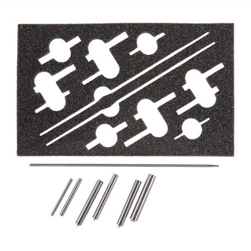 REVOLVER RANGE RODS varmistaa heti, että revolverin piippu ja sylinteri ovat täydellisessä linjassa, mikä takaa tarkkuuden ja ammattimaisen tarkastuksen.