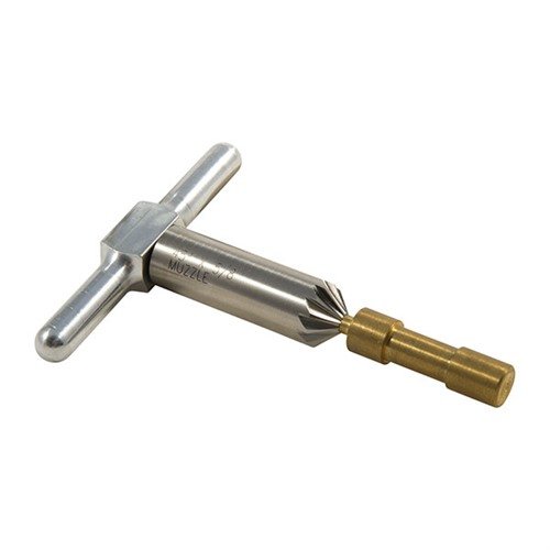 45° chamfering cutter helpottaa tarkkuutta aseissa ja nopeuttaa revolverin lippaiden täyttöä. Mukana leikkuri, kahva ja messinkipilotti.