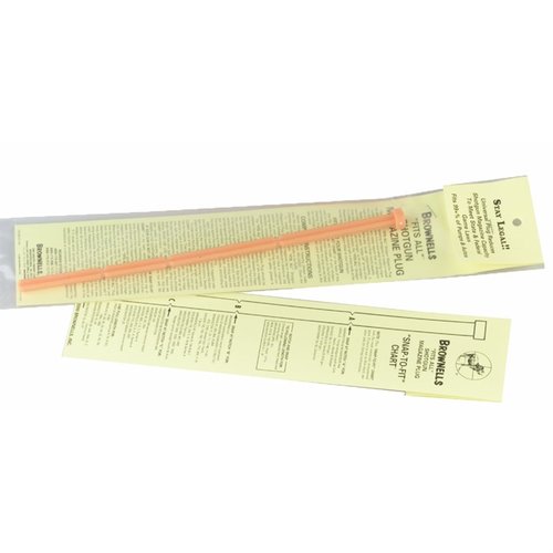 Universaali FITS-ALL-tyynypistooli magasiiniplugi, joka sopii kaikkiin gaugeihin. Kestävä, helppo käyttää ja kirkkaan oranssi väri näkyy hyvin.