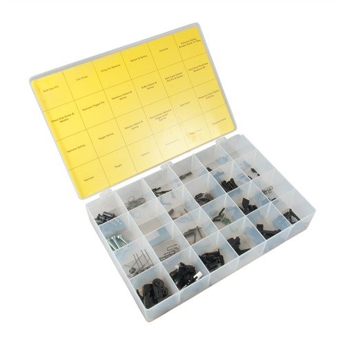 AR-15/M16 ARMORER'S SMALL PARTS KIT tarjoaa kaikki tarvittavat pienosat AR-15:sten huoltoon ja rakentamiseen, varmistaen että aseet ovat aina toimintakunnossa.