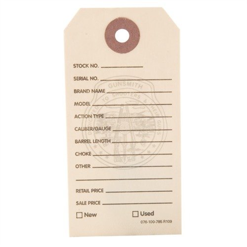 GUN PRICE TAGS help muistamaan aseiden hinnat ja tiedot, mahdollistaen asiakkaille vertailun ja nopean päätöksenteon. Saatavilla manilla, vaaleansininen ja keltainen.