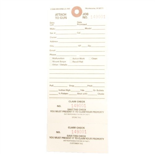 Kaksiosaiset claim checkit tarjoavat täydellisen hallinnan aseista, estävät sekaannukset ja tallentavat tärkeät tiedot kompaktisti. 500 pakkausta.