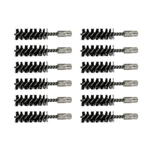 .410 kaliiperin STANDARD LINE nylon bore brushes, kestäviä ja tehokkaita, pakattu 12 kpl, ei naarmuta tarkkuutta ja kestää aggressiiviset puhdistusaineet.