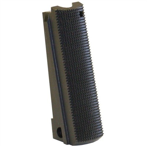 FLAT 1911 mainspring housing yhdistää tyylin ja toiminnallisuuden, tarjoten turvallisen otteen 25 lpi checkeringillä kilpailu- ja taktisiin aseisiin.