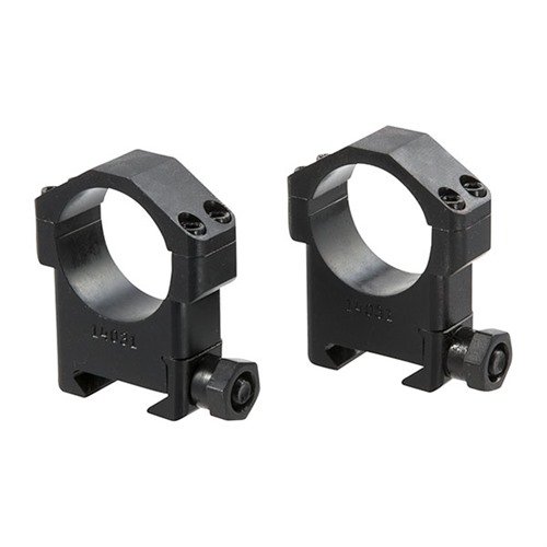 Kestävä 30mm teräksinen MAXIMIZED SCOPE RINGS, joka pitää raskaat tähtäimet tukevasti paikoillaan kovissa rekyyleissä; saatavilla eri korkeuksissa.