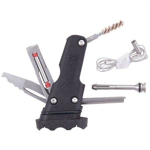 Monipuolinen AR-15 A2 FIELD SURVIVAL TOOL GRIP CORE sisältää kaikki tarvittavat työkalut hätäkorjauksiin ja mahtuu pistoletkahvaan.