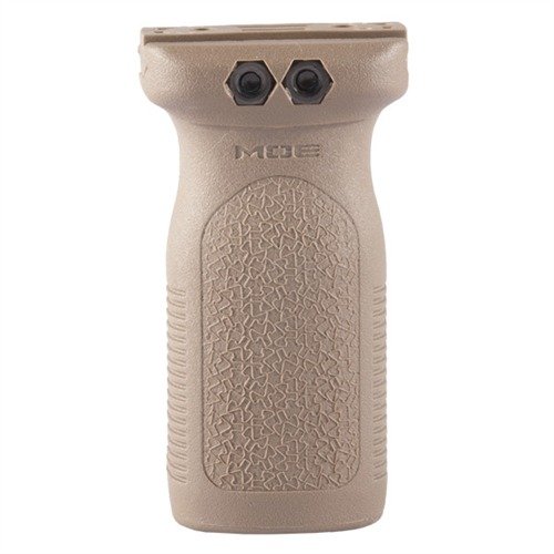 Kevyt RVG-rajoitettu pystykahva parantaa hallintaa ja mukavuutta, ja se on yhteensopiva Picatinny-järjestelmän kanssa. Saatavilla useissa väreissä.