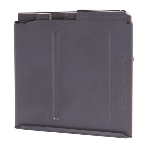 .338 Lapua LONG ACTION 5RD AICS MAGAZINE, valmistettu karkaistusta teräksestä, Teflon-pinnoite, luotettava syöttö ja yhteensopiva AICS-aseiden kanssa.