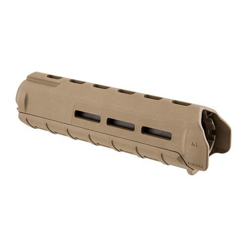 Magpul MOE M-LOK -käsikahvat mid-length AR-15/M16 -aseille tarjoavat kevyen ja kestävän rakenteen sekä M-LOK-liitännät lisävarusteille.