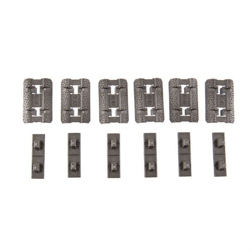 MAGPUL M-LOK Type 2 Rail Covers tarjoavat matalan profiilin, mukautettavan asennuksen ja erinomaisen pidon TSP-pinnalla, sisältäen kuusi paneelia.