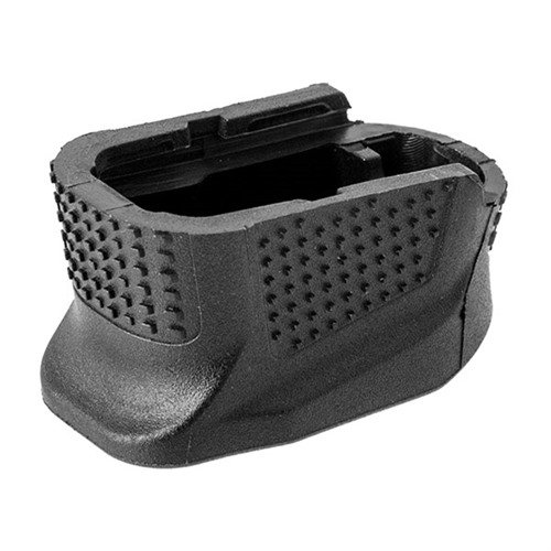 Enhanced Magazine Plate (EMP) Glock® 42: lisää kapasiteettia +2, parantaa hallintaa ja helpottaa lipaskytkentöjä. Kestävä ja mukautuva muotoilu.