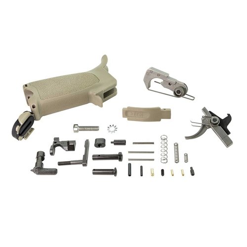 AR-15 BCMGUNFIGHTER™ Enhanced Lower Parts Kit sisältää Mil-Spec laatustandardit, BCM PNT™ Trigger Assemblyn, Mod 3 Pistol Gripin ja Enhanced Trigger Guardin.