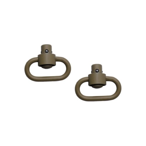 PUSH BUTTON SWIVELS - Flat Dark Earth tarjoaa kestäviä, ruostumattomasta teräksestä valmistettuja kiinnikkeitä, jotka kestävät jopa 450-paunan vetovoiman.
