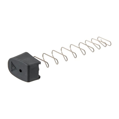 TANGODOWNin Glock® 43 -kiväärin MAGAZINE EXTENSION lisää 2 patruunaa, parantaa otetta ja sisältää laadukkaan teräksisen jousen luotettavalla toiminnalla.