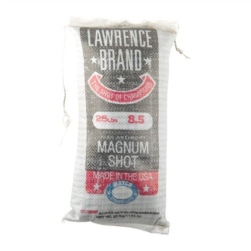 LAWRENCE BRAND SHOT #8.5 Magnum Lead Shot tarjoaa tiheän muodon ja syvää läpäisykykyä riistalle, valmistettu korkealaatuisesta alumiiniseoksesta.