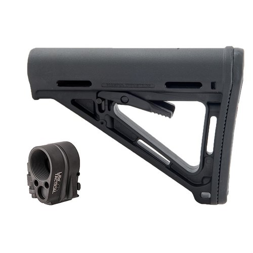 Law Tactical Gen 3-M Folding Stock Adapter ja Magpul AR-15 MOE -tukki tarjoavat erinomaisen kantokyvyn, mukavuuden ja vakauden ampumisessa.