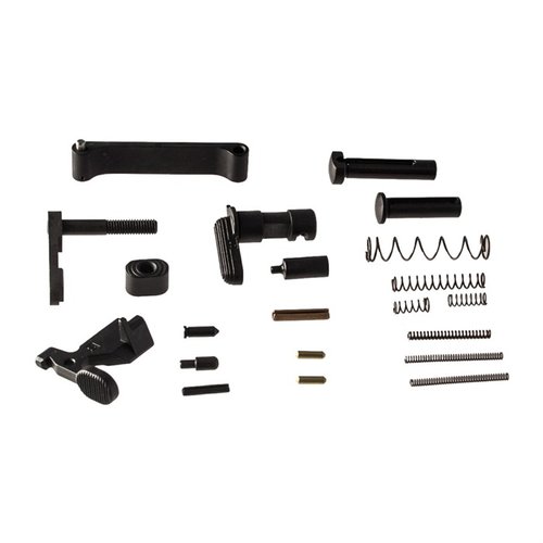 Geissele AR-15 Lower Parts Kit sisältää kaikki 17 osaa, jotka tarvitaan alareseptorin toimintaan, lukuun ottamatta liipaisinta ja pistooleja.